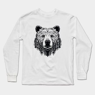 Grizzly Bear Animal Freedom World Wildlife Wonder Vector Graphic Long Sleeve T-Shirt
